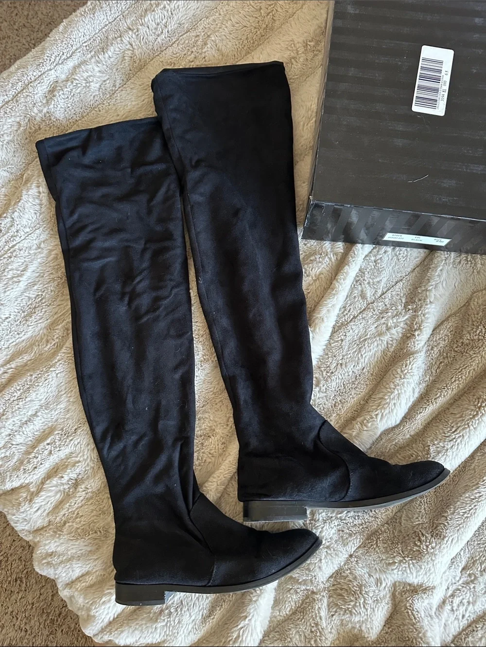 Victoria's Secret Black Over-the-Knee Stretch Boots